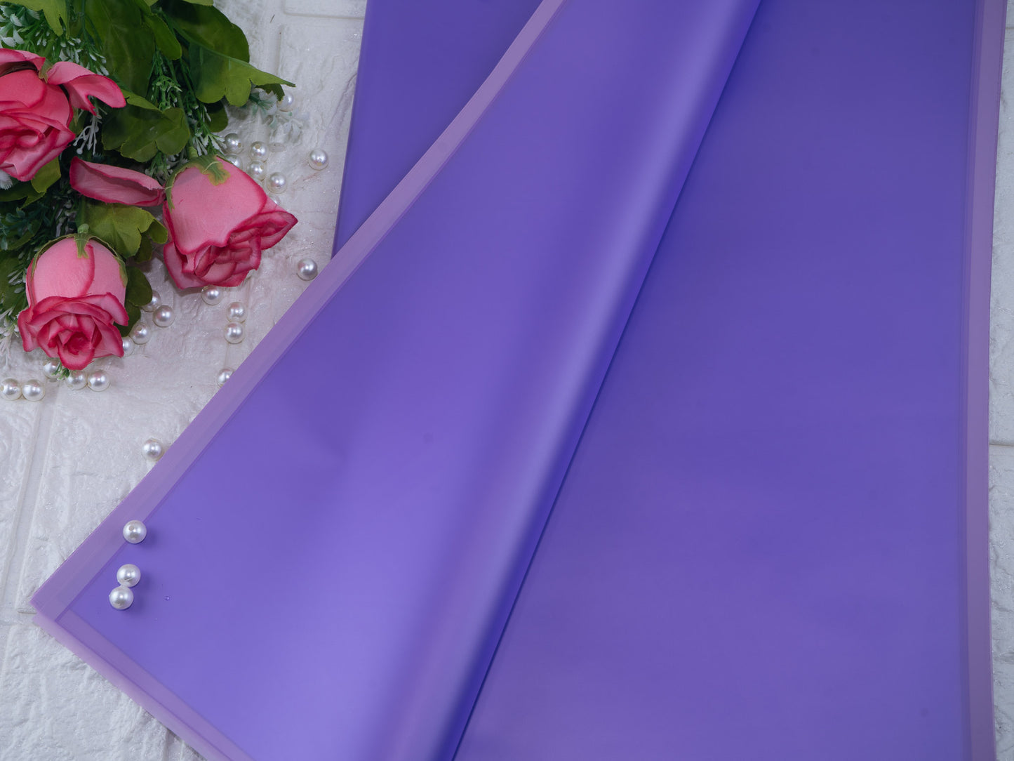 Bouquet sheet purple with transparent lining