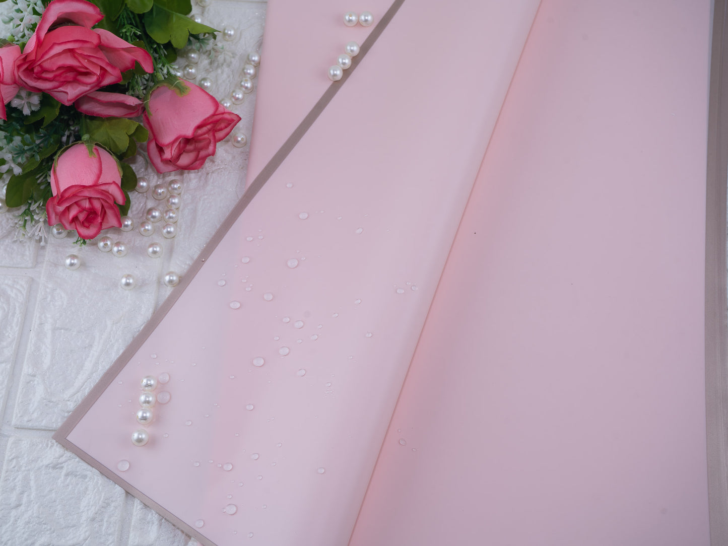 Bouquet sheet baby pink golden lining