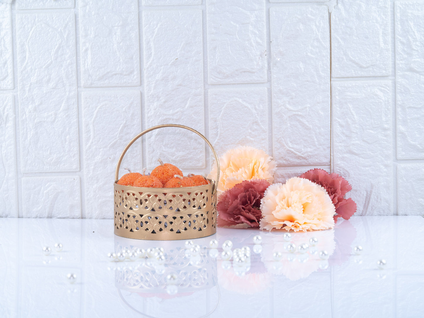 Mini round metal basket