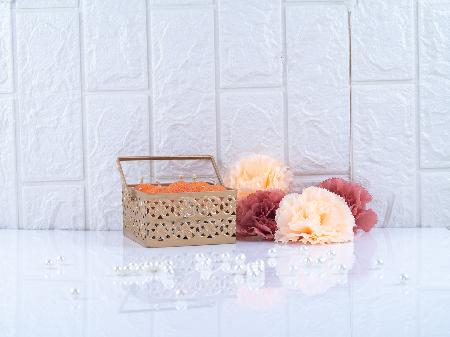 Mini square metal basket
