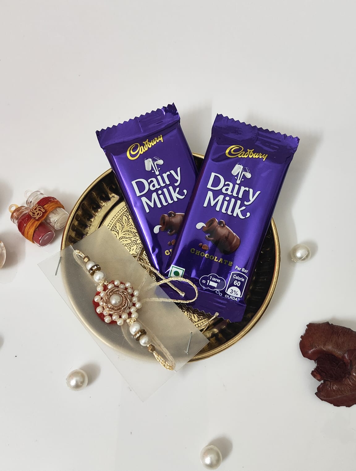Cute Brass Hamper for Bhai Gift box - View 3