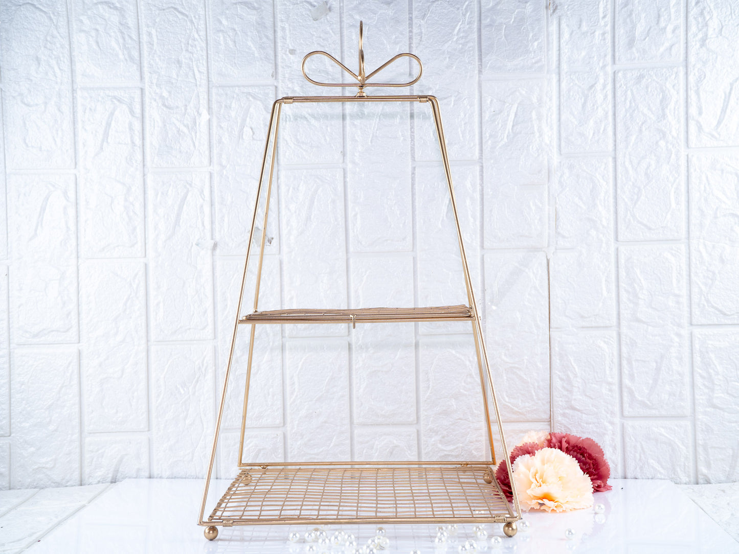 Two tier metal tray