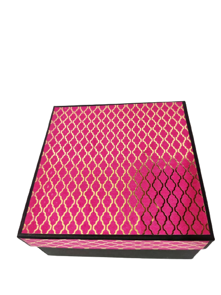 Pink printed hardboard box