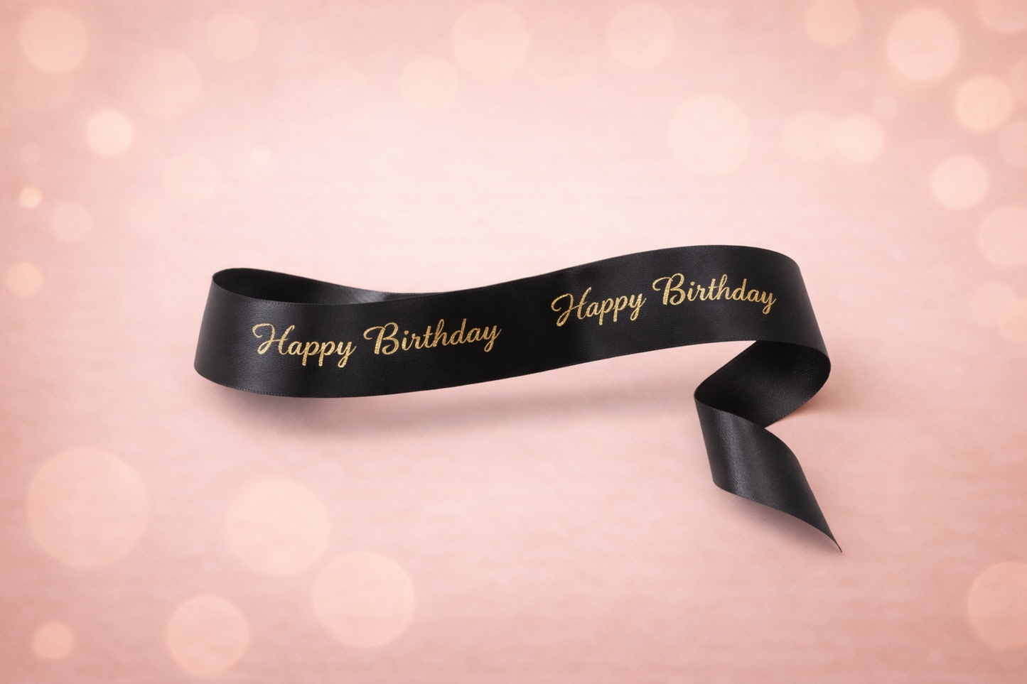 Happy Birthday Black Ribbon - gift wrapper by Wonderkraftz