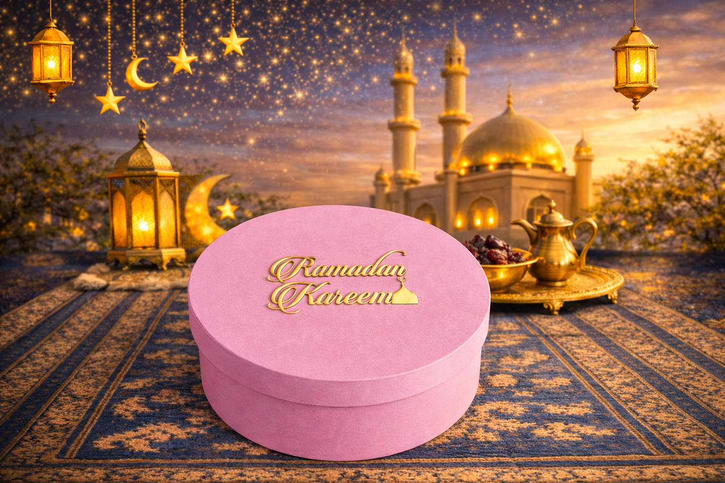 Pink Rigid Round Box Gift box - View 2