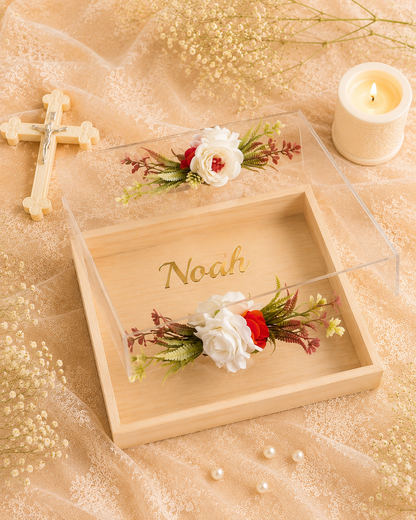 blessing chest premium pinewood baby keepsake memory box, view 4