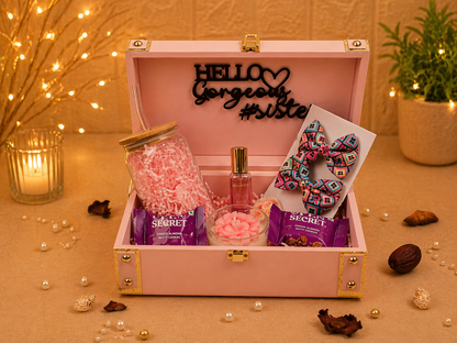 rakhi gift hamper for sister with story box and treats, view 1