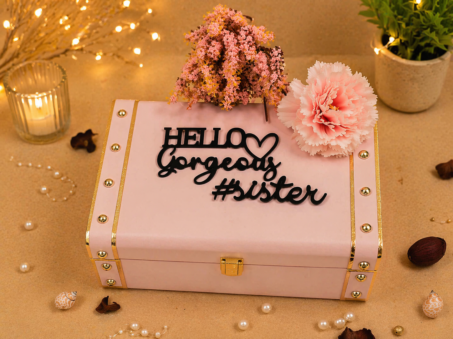 rakhi gift hamper for sister with story box and treats, view 2