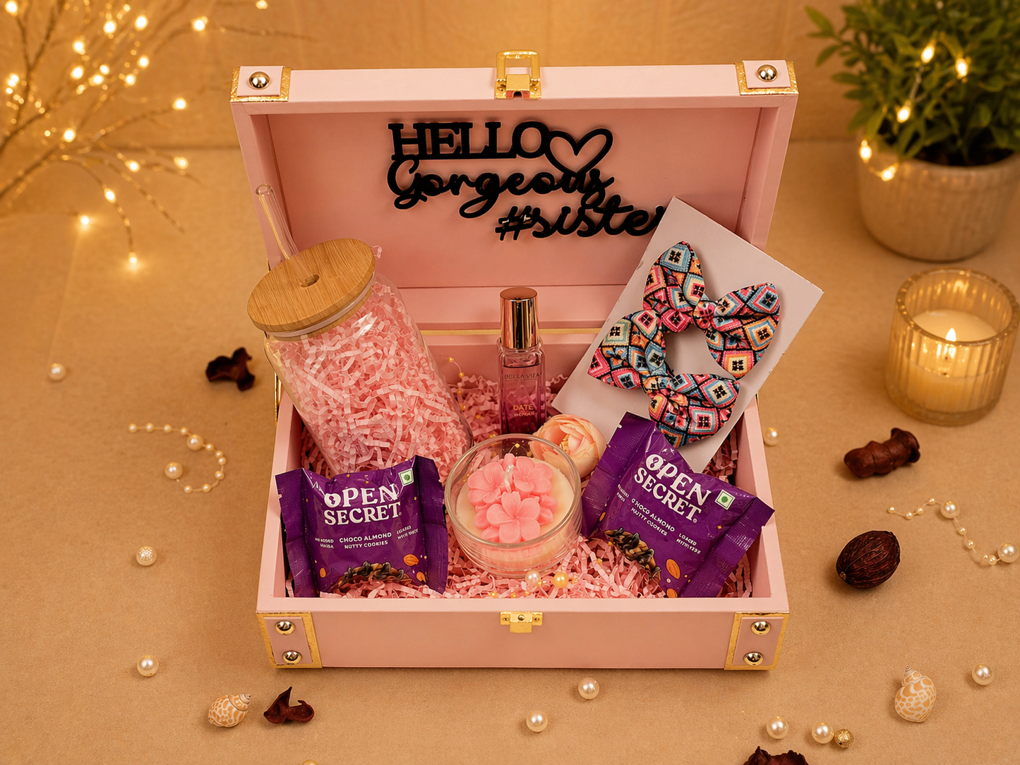 rakhi gift hamper for sister with story box and treats, view 3