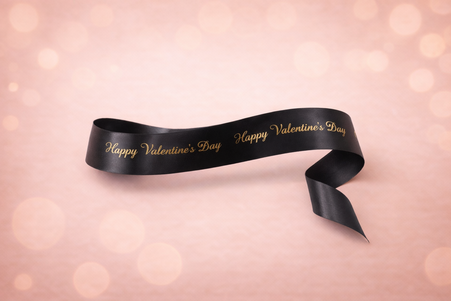 Happy Valentines Day Black Ribbon - gift wrapper by Wonderkraftz