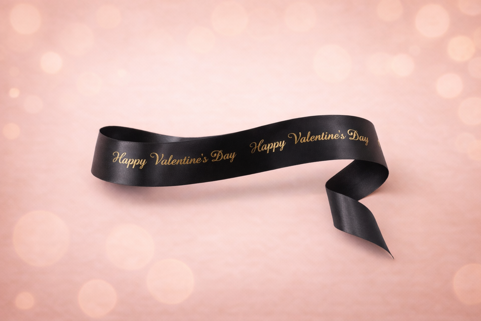 Happy Valentines Day Black Ribbon - gift wrapper by Wonderkraftz