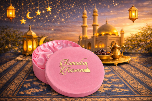 Pink Suede Eid box - Gift box by Wonderkraftz
