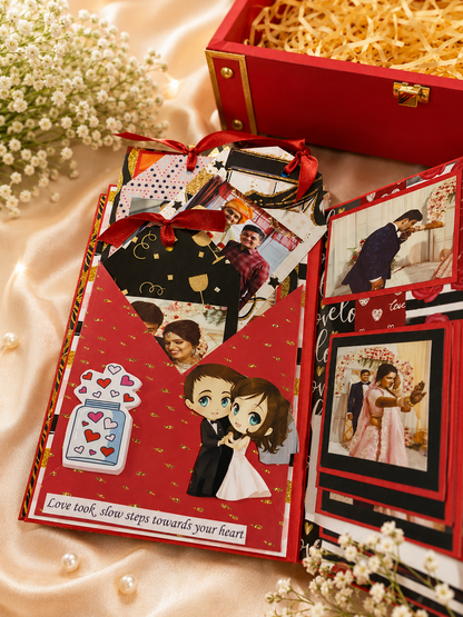 handmade first anniversary memory album box 40 photos 10x7 inch, view 2