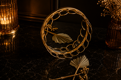 Aurora Loop Frame Mirror Tray – Luxe Gold Decor