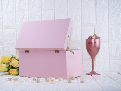 Leatherite drawer box (baby pink )
