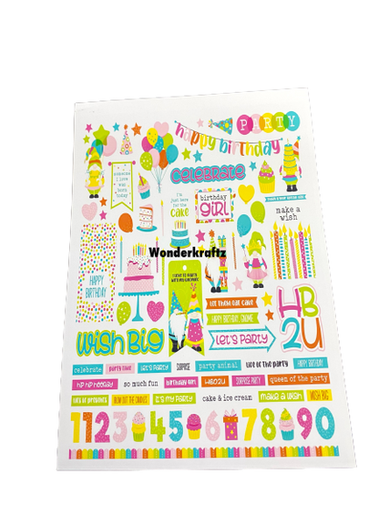 Happy birthday (10 sheets of different designs ) - Wonderkraftz™