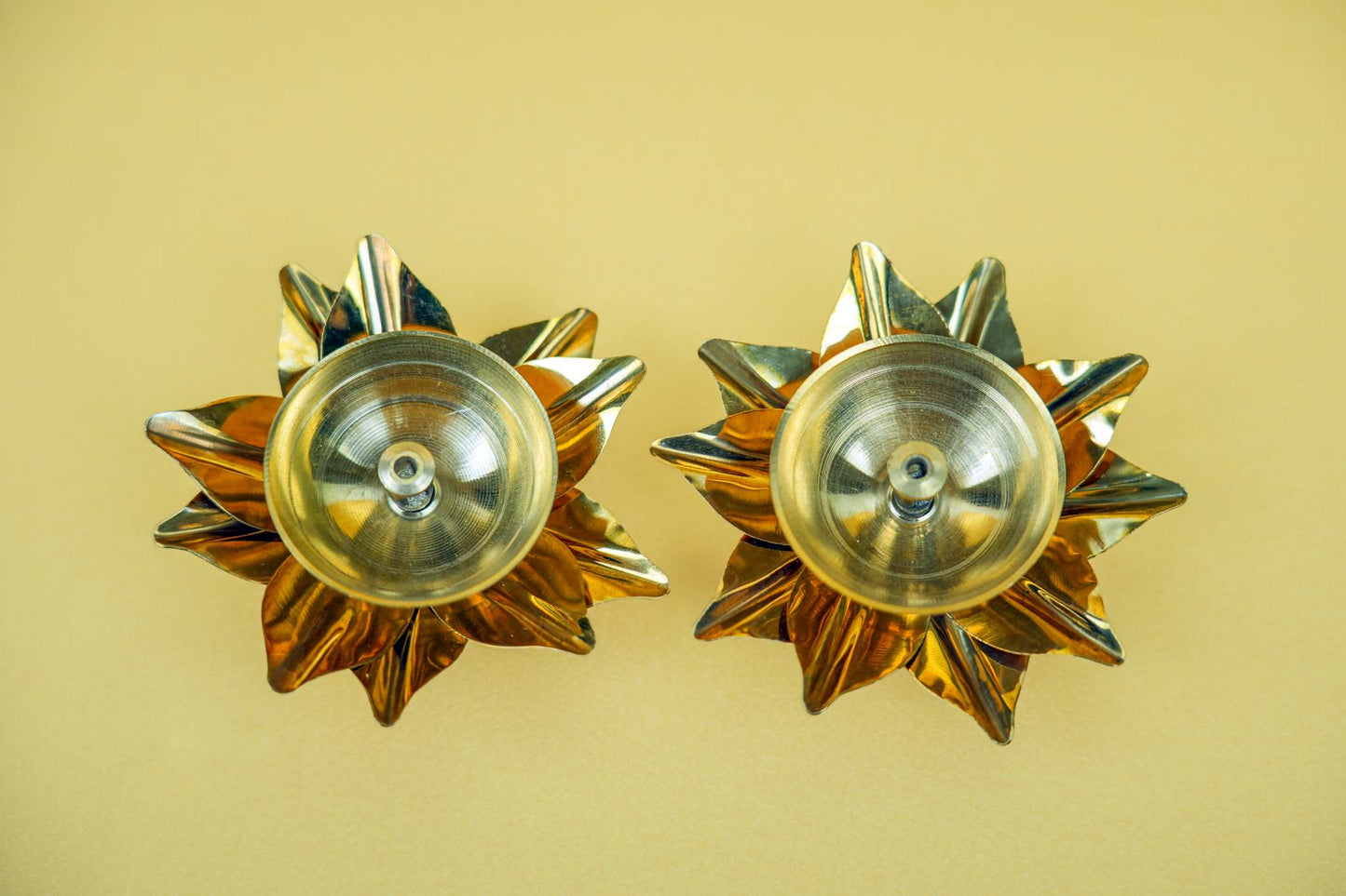 Noor Lotus Bloom Brass Diya Pair