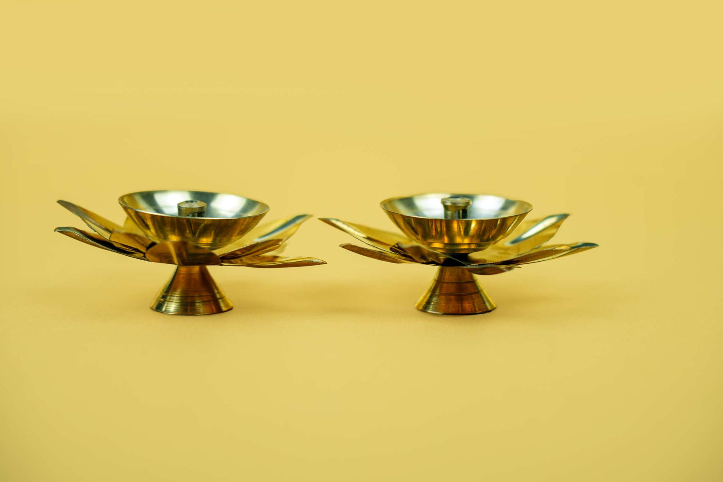 Noor Lotus Bloom Brass Diya Pair