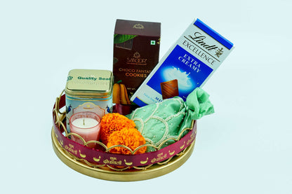 Aurora Loop Frame Mirror Tray – Luxe Gold Decor